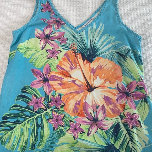 Tommy Bahama tropical floral print silk dress size medium/large - Picture 8 of 9